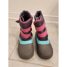 Wonder Nation Youth Girls Size 4 Snow Boots Pink Grey Blue