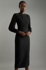 Karen Millen Bodycon Maxi Dress L in Black RRP £119