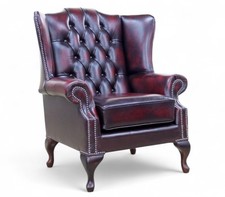 High Back Chair Real Leather Authentic Chesterfield Brand New Made In UK Oxblood
