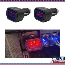 Dc 12v 24v Digital Voltage Meter 2 Pcs Led Cigarette Lighter Voltmecolor 2 Pcs