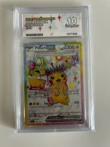 Pokémon TCG Surging Sparks Pikachu EX 219/191 GEM MINT ACE 10