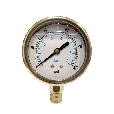 #ad Ozmosis 304 Stainless Steel Pressure Gauge Bottom Mount 0 100 PSI $16.99
