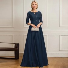 Elegant Mother of the Bride Dresses A-line Wedding Guest Party Lace Sequins
