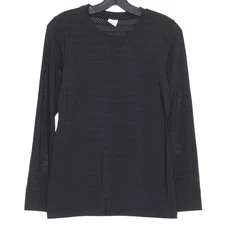 Zyia Active Top Perforated Athleisure Minimalist Yoga Sporty Casual Black Small