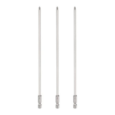 3pcs PH1 Phillips Screwdriver Bit 1/4'' Hex Shank 8'' Long 0.16'' Rod Magnetic