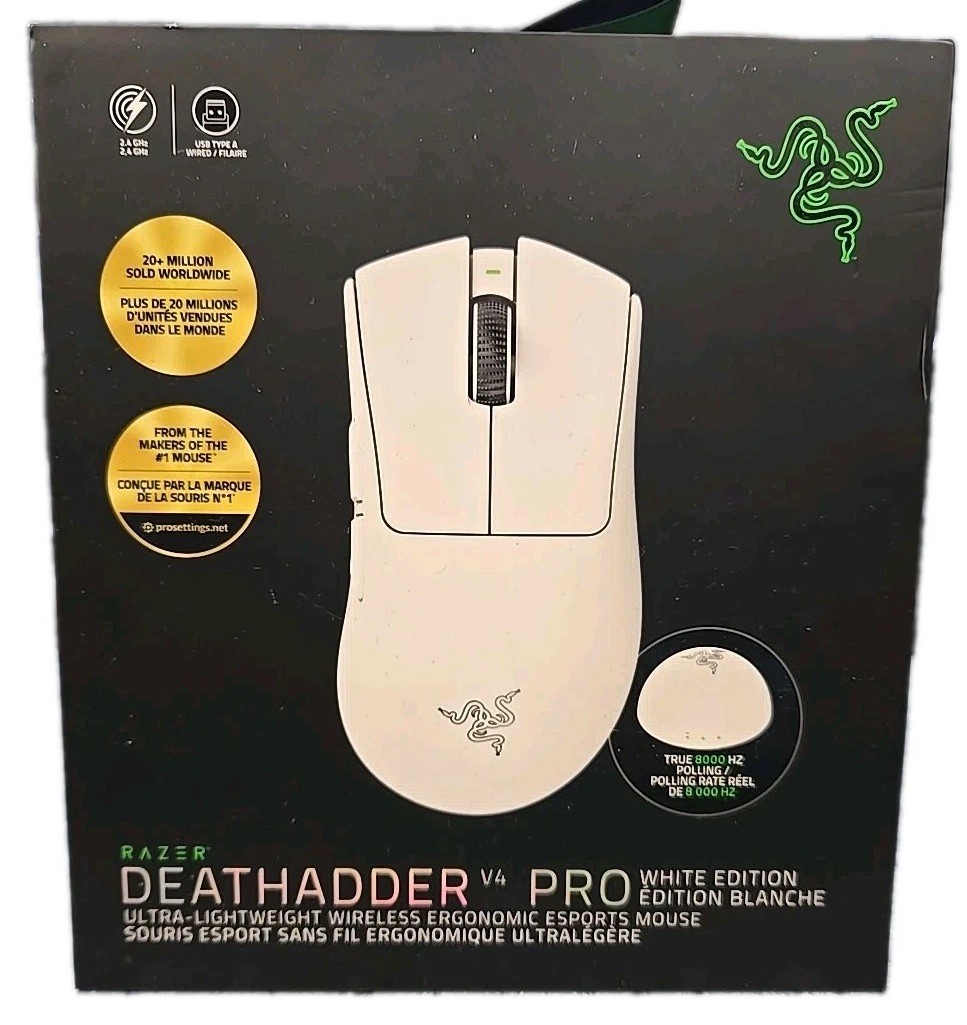 Razer DeathAdder V4 Pro White Mouse | eBay