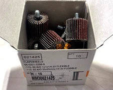 Standard Abrasives 1" x 1" x 1/4-20 Flap Wheel 60 Grit Aluminum Oxide 10 Pack