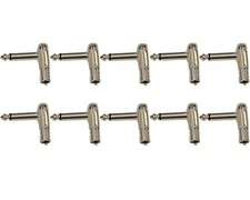 10 right angle 1/4 jack 6.3mm mono tip sleeve 90 degree pancake connector plug
