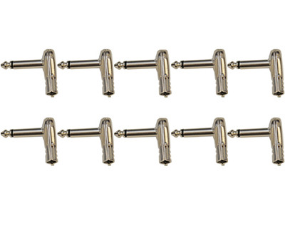 10 right angle 1/4 jack 6.3mm mono tip sleeve 90 degree pancake connector plug