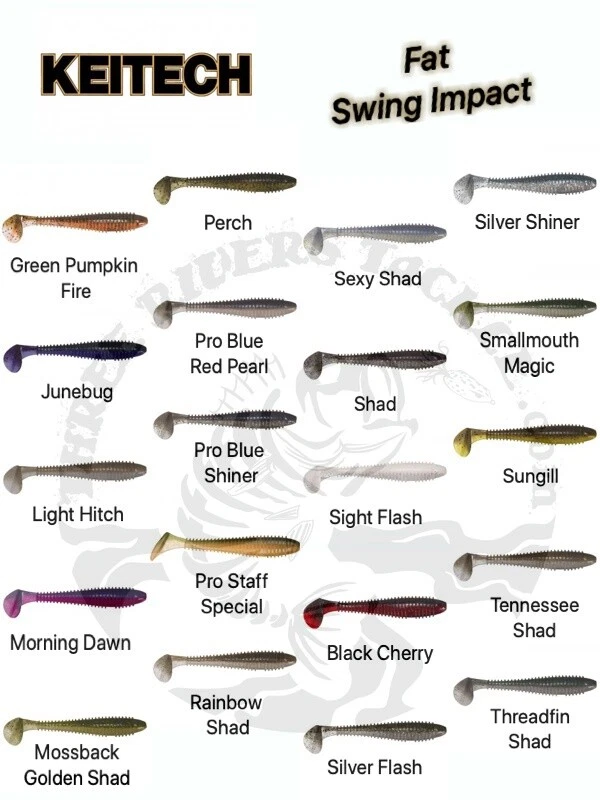 NEWEST COLORS) Keitech FAT Swing Impact Swimbait - Choose Size / Choose  Color