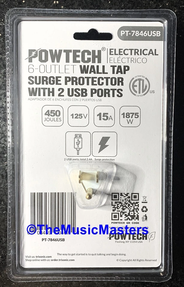 2X Surge Protector 6 Outlet Power Splitter Electrical Outlet Adapter 2 USB Ports - Image 3 of 4