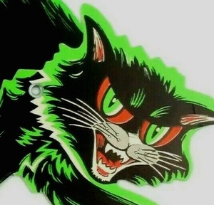Vintage-Beistle-Halloween-Die-Cut-Jointed-Black-Cat