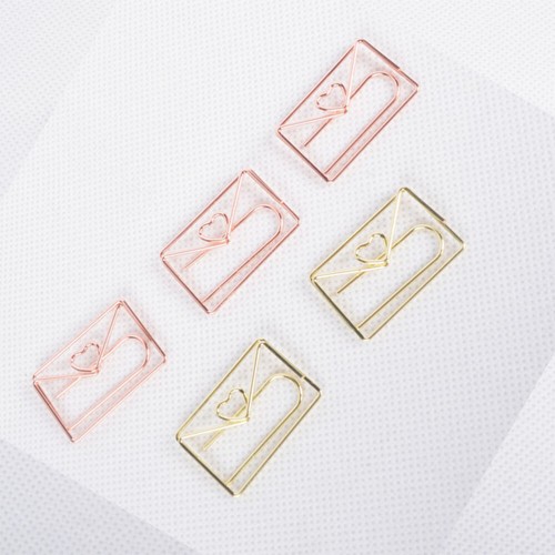 10 Pcs Envelope Paper Pin Clips Heart Small Paperclips Bookmark Holder - Picture 3 of 11
