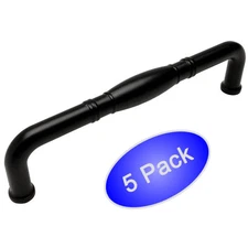 *5 Pack* Cosmas Cabinet Hardware Flat Black Cabinet Pulls - #4313-128FB