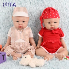 IVITA 19" Full Body Silicone Reborn Baby Boy And Girl Newborn Silicone Doll Baby