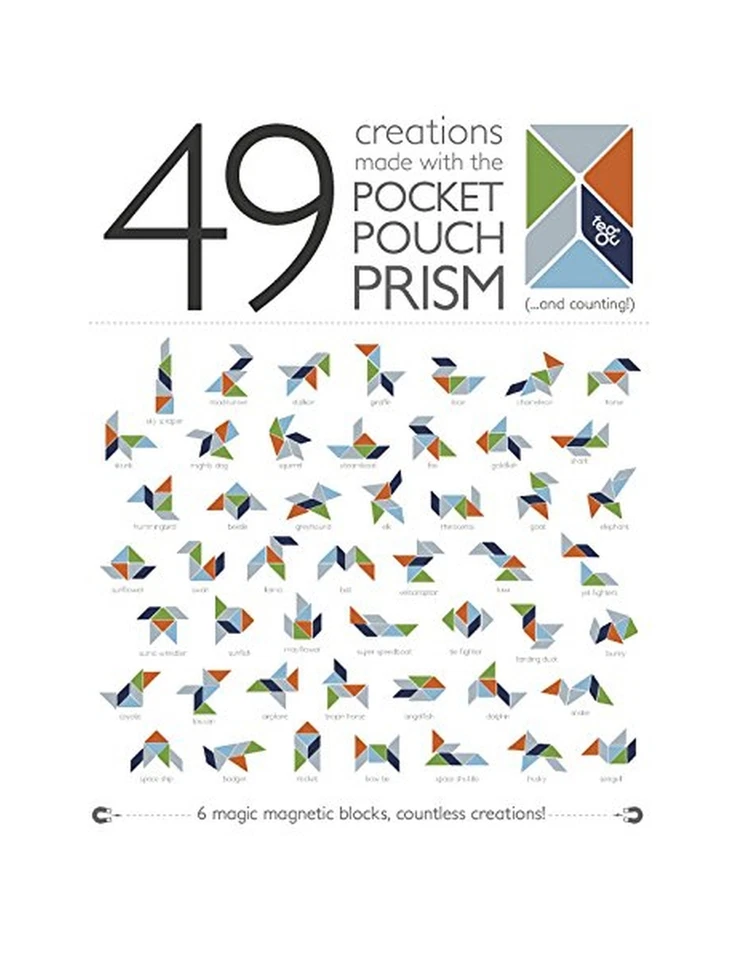 Juego de bloques de madera magnéticos con prisma bolsa de bolsillo Tegu de 6 piezas, puesta de sol Foto 4 de 4