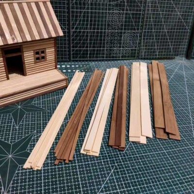 100X Flat Bamboo Pieces Stick 30cm Length DIY Building Model