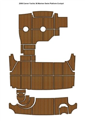 2006 Carver Yachts 36 Mariner Swim Platform Cockpit Boat EVA Teak Deck Floor Mat
