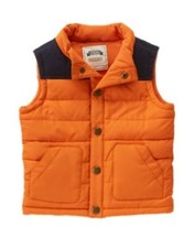 GYMBOREE S'MORE STYLE ORANGE LINED PUFFER VEST 6 12 24 2T 3T 4T 5T NWT