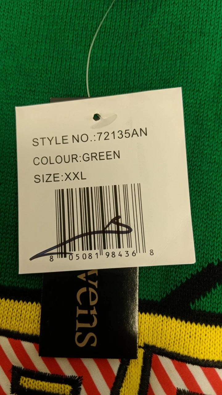 Alex Stevens Men's Super Elf Ugly Christmas Sweater Green 2 XL