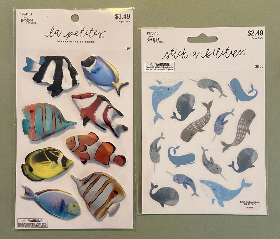 Lot of Ocean Animals Stickers Fish Whales, Etc Stickabilities, Recollections - Imagem 3 de 4