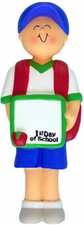 1st Day of School Ornament male PERSONALIZED FREE