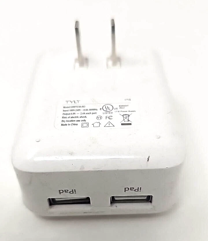Cargador de pared universal doble USB A Tylt 5V 2.4A para Apple iPad Air 2 Mini 2 3 Foto 2 de 4