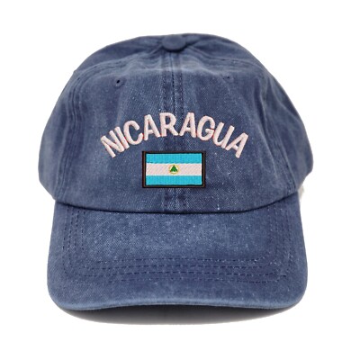 Nicaragua flag embroidered dad hat, National flag embroidered baseball cap