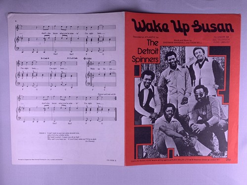 The Detroit Spinners Sheet Music Wake Up Susan 1976 - Picture 4 of 14