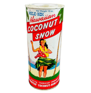 vtg 1960s Tiki Bar MELE-KOI Hawaiian Coconut Snow FULL