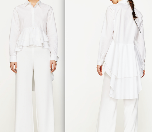 zara white collar top