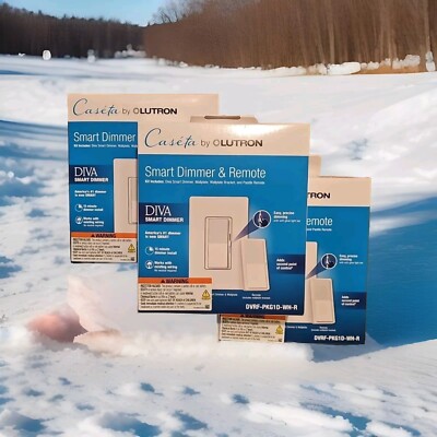 LOT OF 3 SEALED Caseta by Lutron DIVA Smart Dimmer & Remote Kit - White