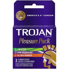 Trojan Pleasure Pack Condom, 3 Count