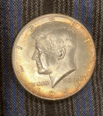 1964 D Kennedy Silver Half Dollar GEM BU Uncirculated RAINBOW