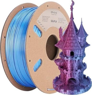 Silk Dual Color Filament PLA 3D Printer 1.75mm +/- 0.03mm Rose Red Blue