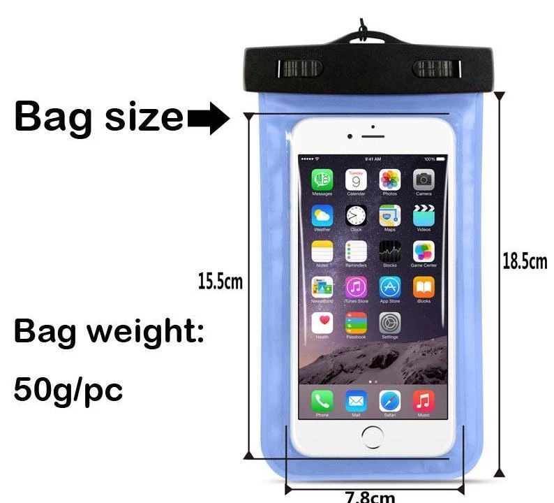 Waterproof case bag Pouch universal Phone for iPhone 4 5s 6 plus 7 8 X Samsung - Image 3 of 4