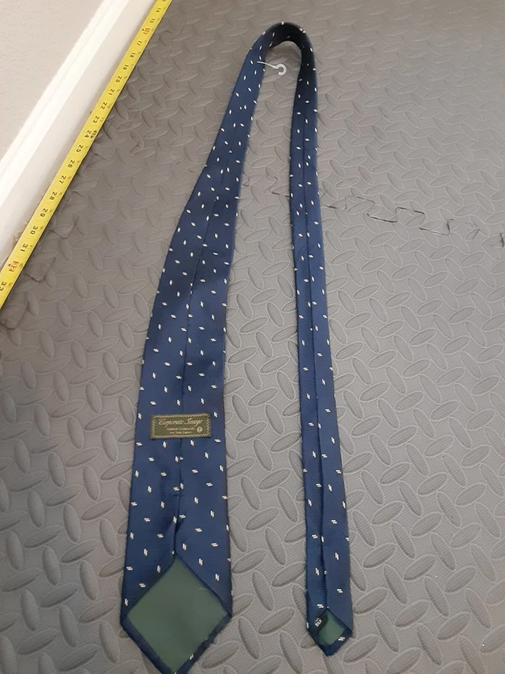 Corbata Tom James imagen corporativa azul marino 100 % seda #S105 Foto 4 de 4