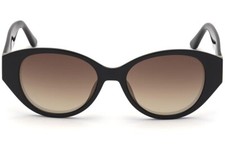 Guess GU7724 01G Shiny Black Sunglasses Plastic Round Frame 53-17-140 GU7724