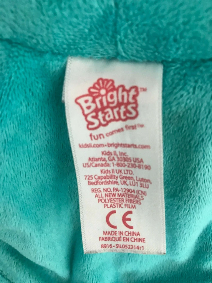 ELEPHANT Plush TEETHER Crinkle Belly Toy Stuffed baby Bright Starts Rattle - Image 3 of 4