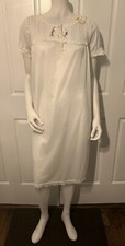 Vintage 1960's White Nylon Nightgown Lace Short Sleeves NEW w/original tags S/M