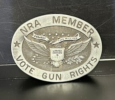Vintage NRA Member "Vote Gun Rights" Limited Numbered Edition  Belt Buckle