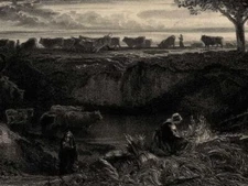 Louis Godefroy Jadin L'abreuvoir Campaign Lithograph Louis Français 19th century