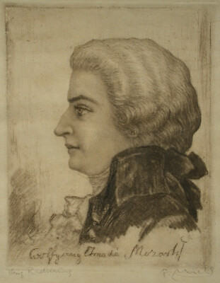 Ferdinand MICHL (Prag 1877 - 1951 Wien) Amadeus Mozart.