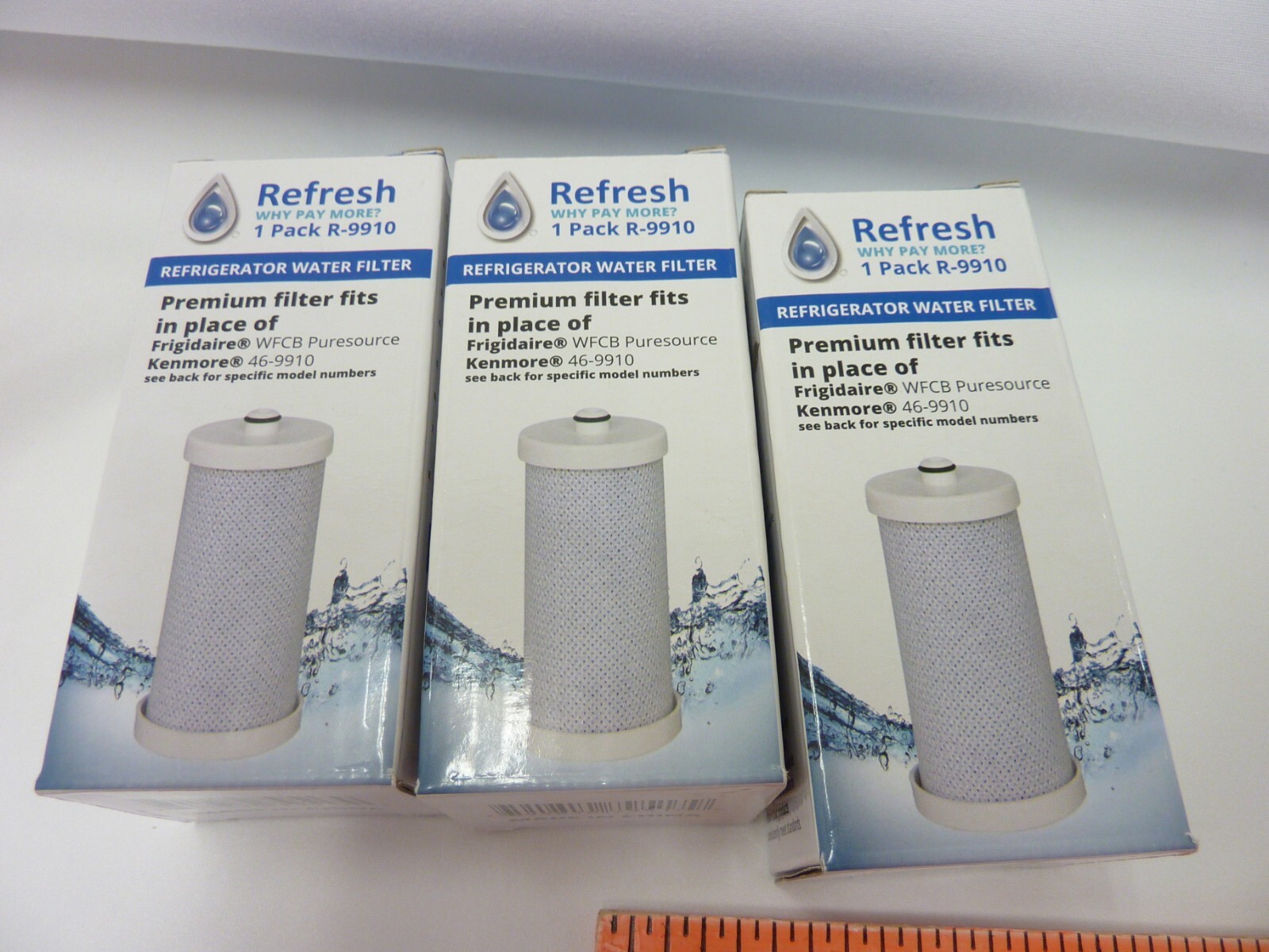 3 PACK REFRESH R9910 REFRIGERATOR WATER FILTER FRIGIDARE WFCB KENMORE