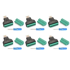 (6) Pack of RJ45 Modular Plug 8 Conductor DIY 8 Pin Euro Style Terminal Block
