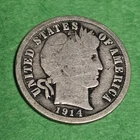 1914-P Barber Dime 90% Silver Average Circulated with Free Shipping