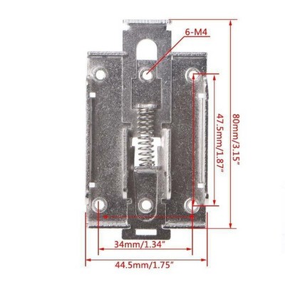 1Pcs Single Phase SSR 35mm DIN Rail Fixed State Relay Clip Clamp Mounting Screws