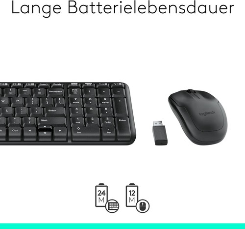 Logitech MK220 Kompaktes, Kabelloses Set mit Tastatur und Maus für Windows, US Q - Photo 6/10