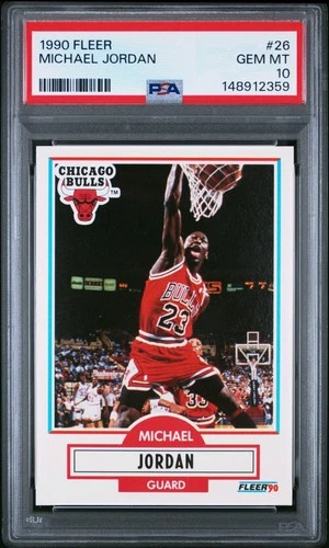 1990 Fleer Michael Jordan Basketball Card PSA 10 Gem Mint #26 Chicago Bulls NBA
