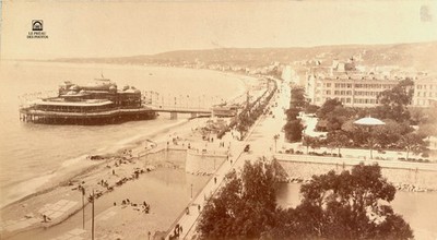 FOTO FRANKREICH Côte d'Azur NIZZA Ca 1880 Gesamtansicht der Promenade des Anglais